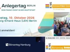 Logos verschiedener Finanzmessen und Anlegertage.